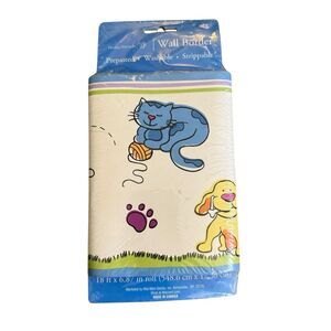 Vintage Home Trends Dog & Cat Wall Border 18 feet Prepasted Washable Kids